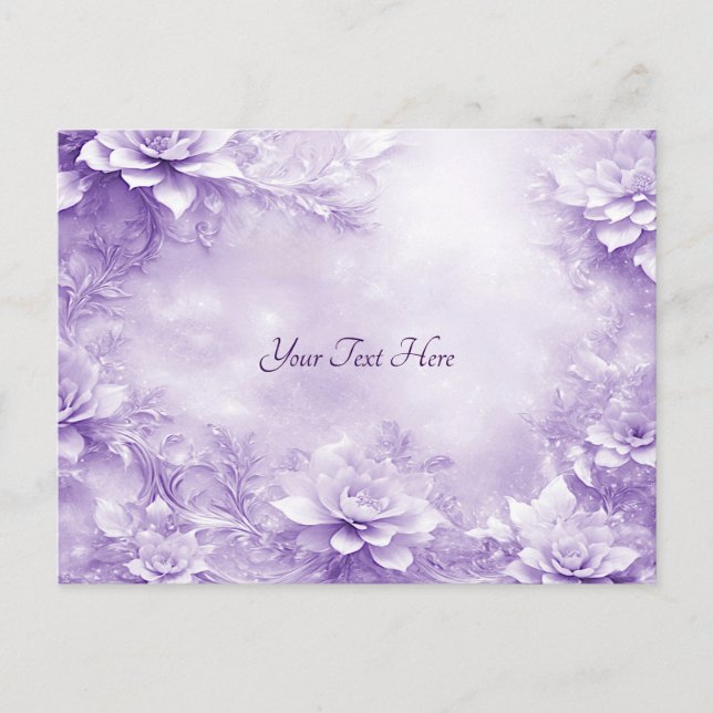 Carte postale de fleurs blanches violettes (Devant)