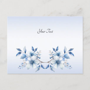 Carte postale de fleurs bleues botaniques