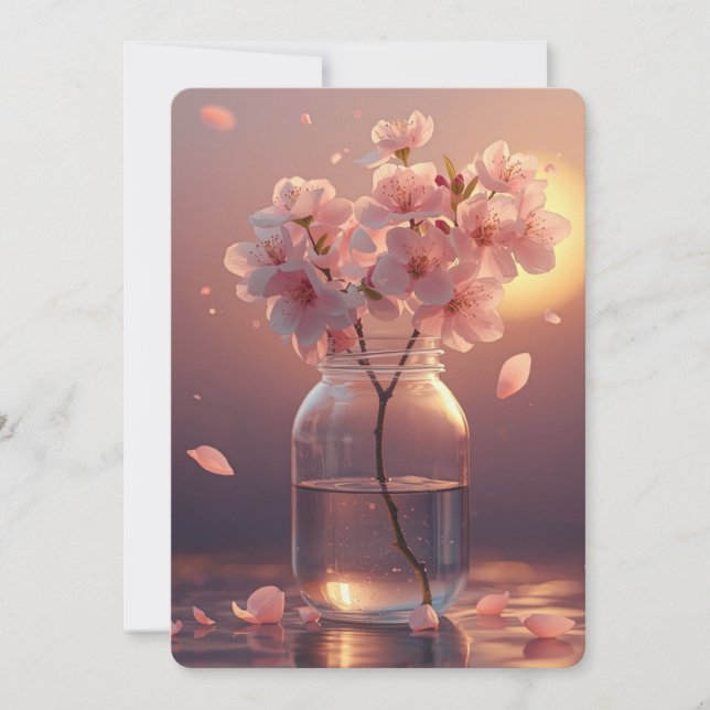 Carte postale de fleurs de cerisier - Sakur élégan (Devant)