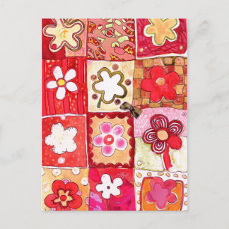 Carte postale de fleurs heureuses