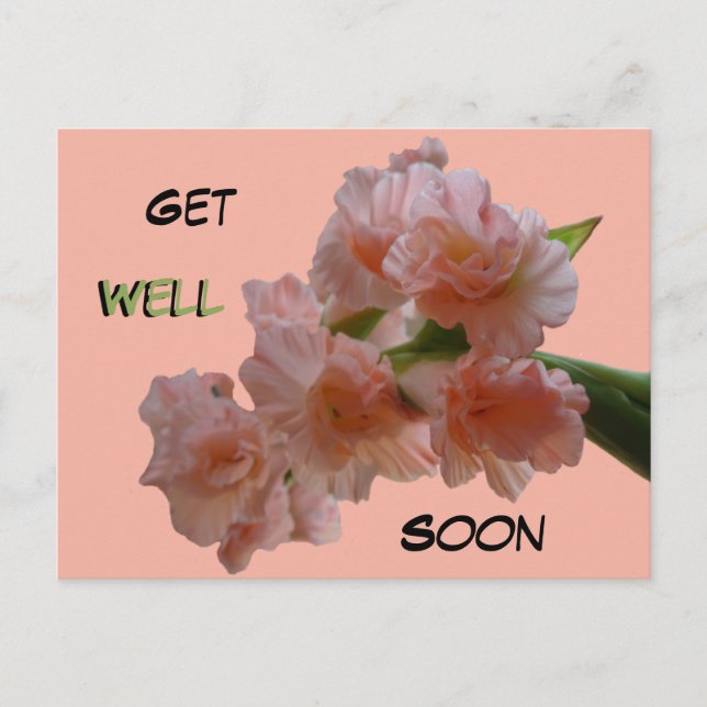 Carte postale de fleurs pastel Gladioli - Prompt r (Devant)