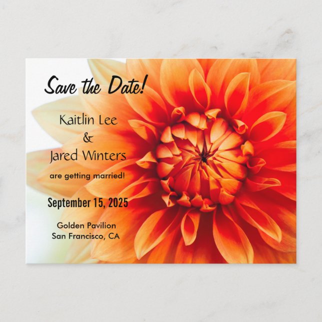 Carte postale de fleurs pour réserver la date - No (Devant)