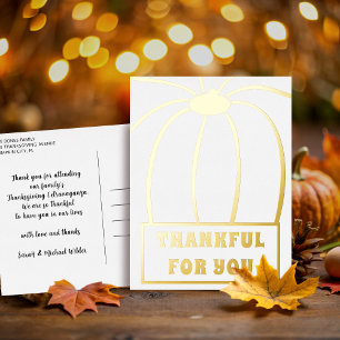 Carte postale de Foil Thanksgiving Foil