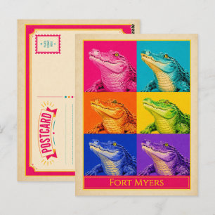 Carte postale de Fort Myers Floride Alligator Vint