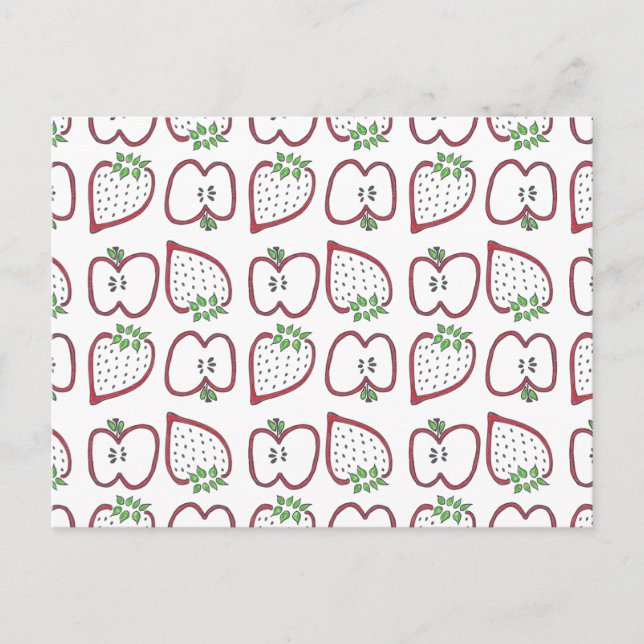 Carte postale de fraise à la pomme (Devant)