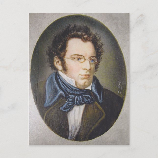 Carte postale de Franz Schubert, d'après une minia (Devant)