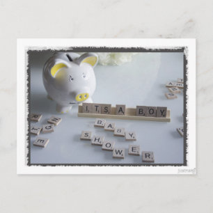 Carte postale de garçon de baby shower