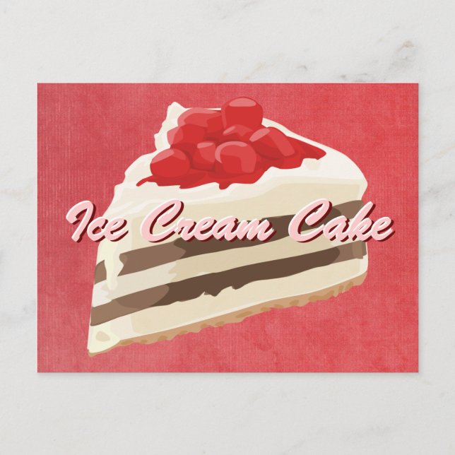 Carte postale de gâteau à la crème de glace (Devant)