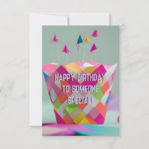 Carte postale de gâteau artisanal Origami Whimsica