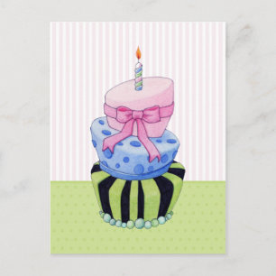 Carte postale de gâteau coloré