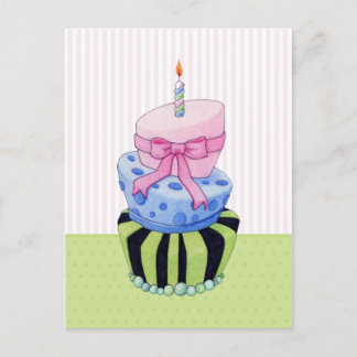 Carte postale de gâteau coloré