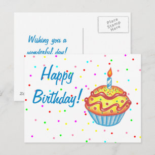 Carte postale de gâteau d'anniversaire