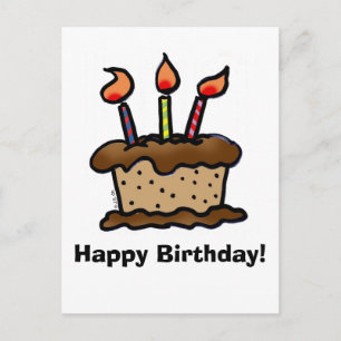 Carte postale de gâteau d'anniversaire