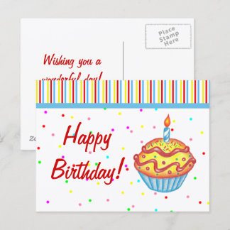 Carte postale de gâteau d'anniversaire