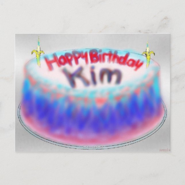 Carte postale de gâteau d'anniversaire de Kim (Devant)