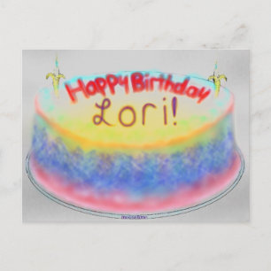 Carte postale de gâteau d'anniversaire de Lori
