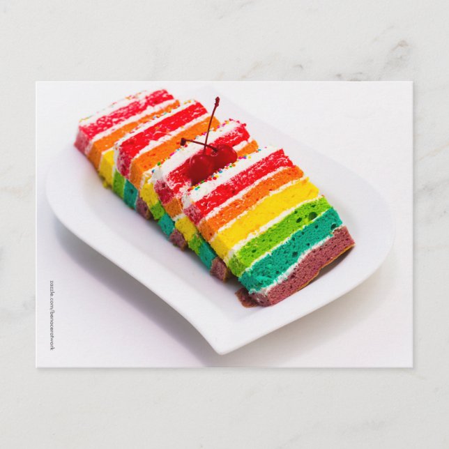 Carte postale de gâteau d'arc-en-ciel (Devant)