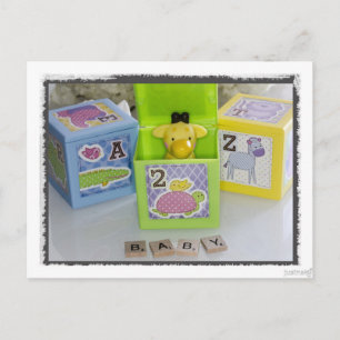 Carte postale de girafe de baby shower