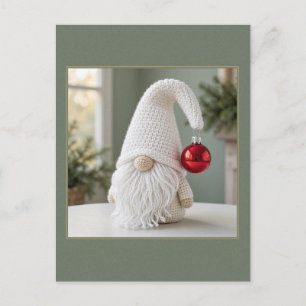 Carte postale de gnome au crochet avec ornement ro