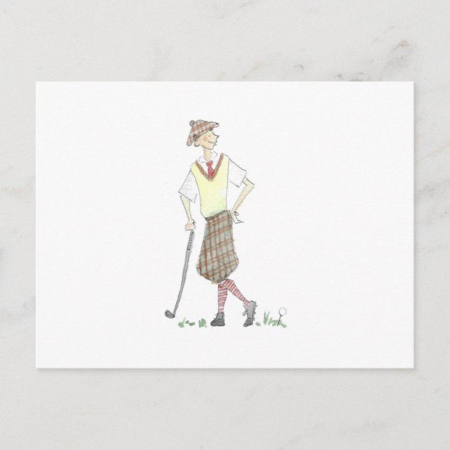 Carte postale de golfeur (Devant)