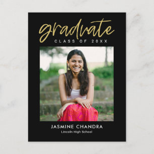 Carte postale de graduation couleur modifiable par