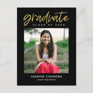 Carte postale de graduation couleur modifiable par