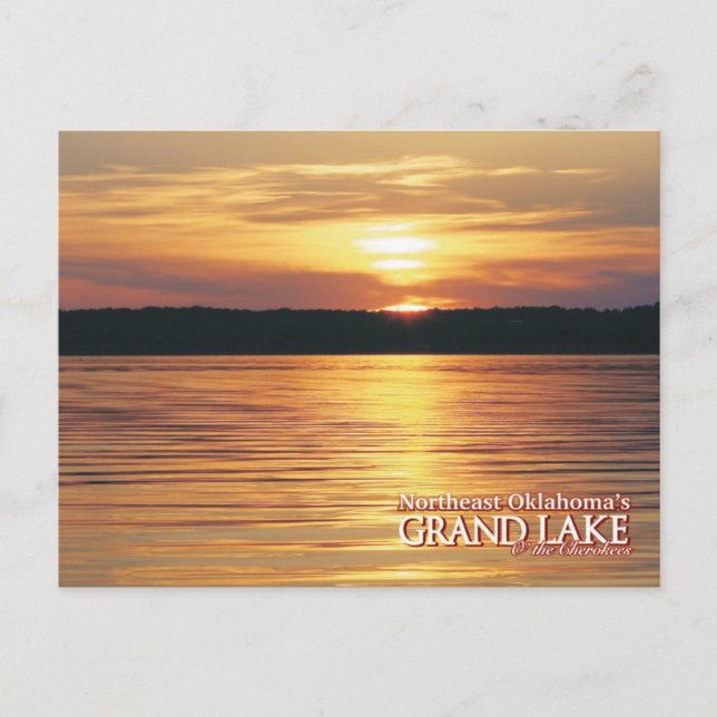 Carte postale de Grand Lake Oklahoma au coucher du (Devant)