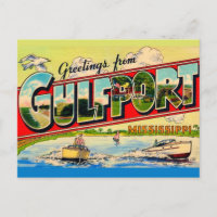 Carte postale de Gulfport Mississippi Rétro