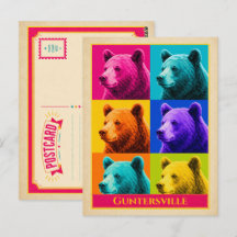 Carte postale de Guntersville Alabama Ours noir Vi