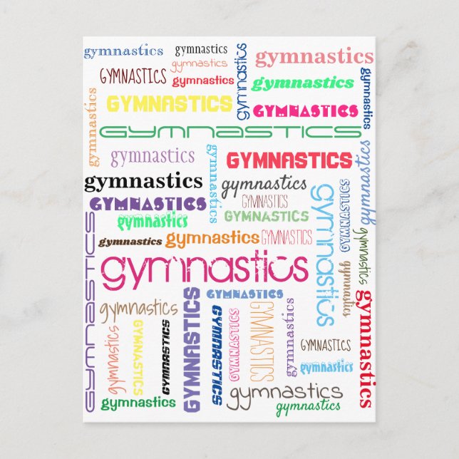 Carte postale de gymnastique typographie (Devant)