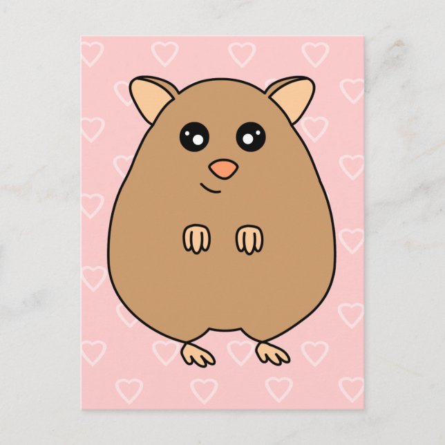 Carte postale de hamster de dessin animé mignon (Devant)