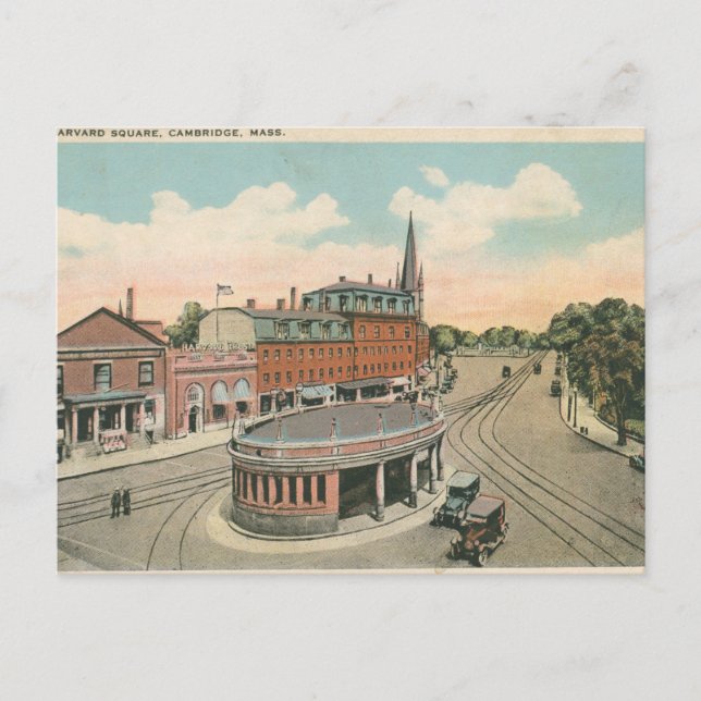 Carte postale de Harvard Square, années 1920 (Devant)