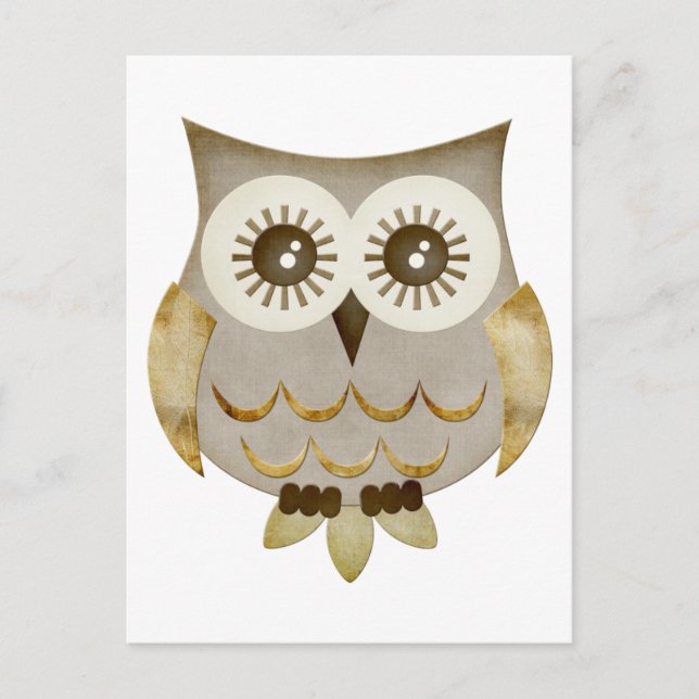 Carte postale de hibou des yeux larges (Devant)