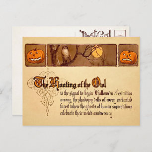 Carte postale de hibou halloween victorienne