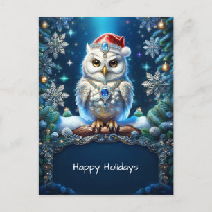 Carte postale de hibou paré d'un chapeau de Père N