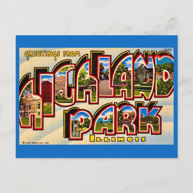 Carte postale de Highland Park (Devant)