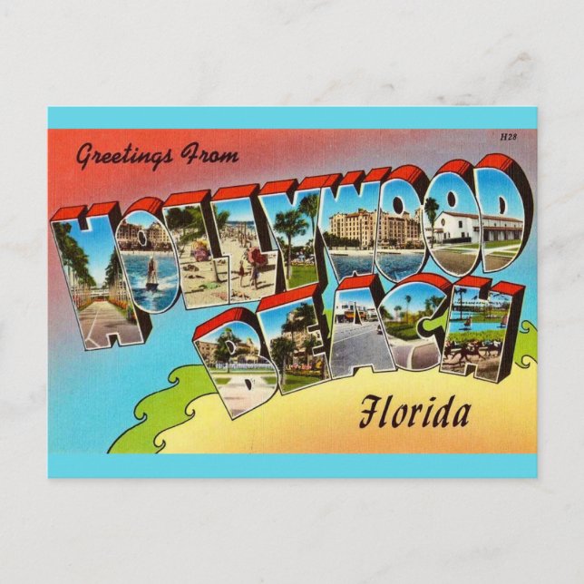 Carte postale de Hollywood Beach Floride (Devant)