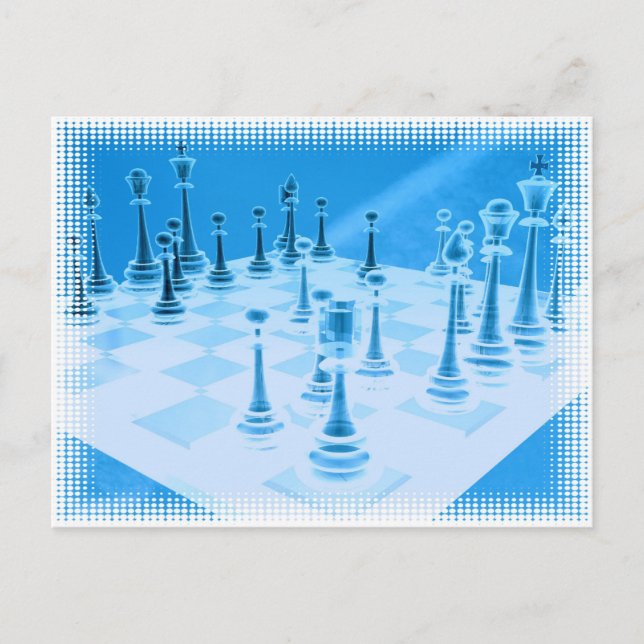 Carte postale de jeu d'échecs stratégique (Devant)