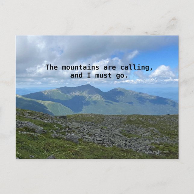 Carte postale de John Muir du mont Washington (Devant)