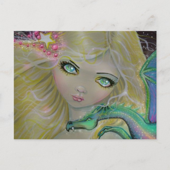 Carte postale de joli dragon fée (Devant)