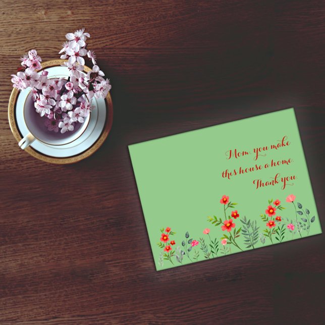 Carte postale de jour férié de la mère couleur rou (Créateur téléchargé)