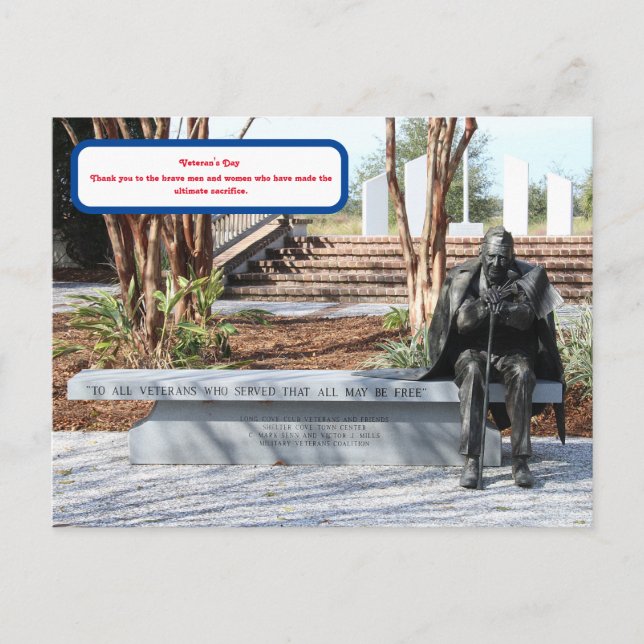 Carte postale de jour pour vétéran (Devant)