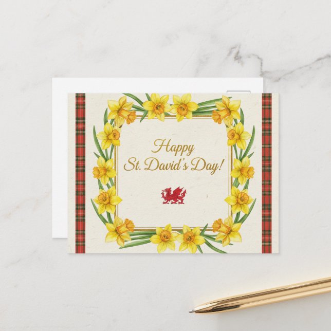 Carte postale de joyeuse Saint-David (Devant/Arrière en situation)
