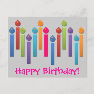 Carte postale de joyeux anniversaire d'arc-en-ciel