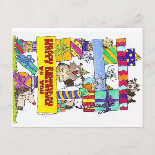 Carte Postale De Joyeux Anniversaire Par Nicole Zazzle Fr