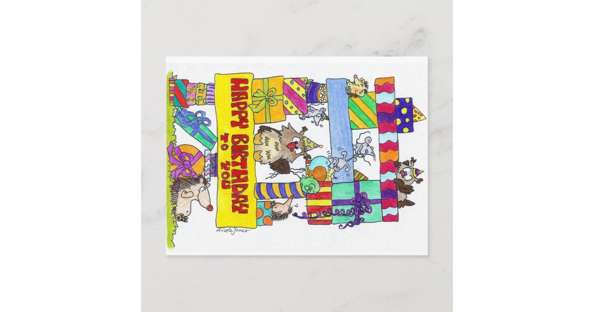 Carte Postale De Joyeux Anniversaire Par Nicole Zazzle Fr