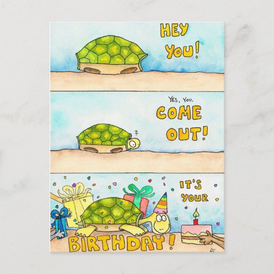 Carte Postale De Joyeux Anniversaire Tortoise Par Zazzle Fr
