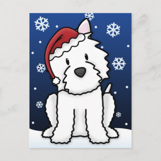 Carte postale de Kawaii Westie Christmas
