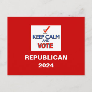 Carte postale de Keep Calm Vote Republican 2024