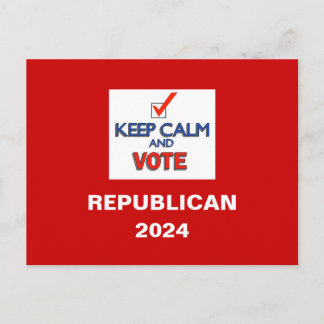 Carte postale de Keep Calm Vote Republican 2024